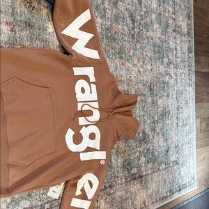 Wrangler Brown Hoodie with Large White Logo